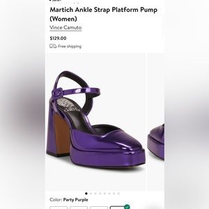 Martich Ankle Strap Platform Pump Gorgeous Purple